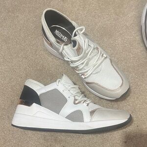 Michael Michael Kors LIV Trainers White & Rose Gold Women’s Athletic Sneakers